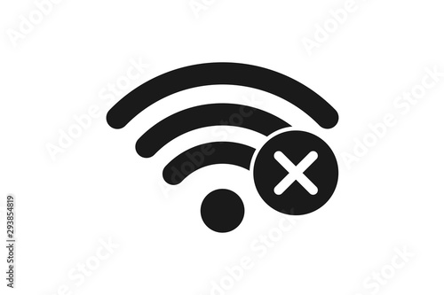 WiFi icon no signal sign, WiFi not available icon