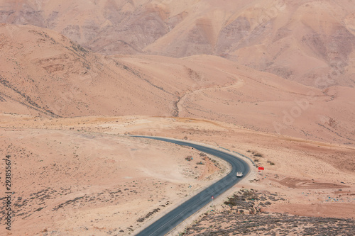 The road to the Jordanian desert Wadi Rum photo