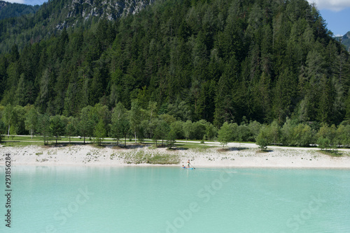 A nature park for relaxation in the mountains and with a large blue lake