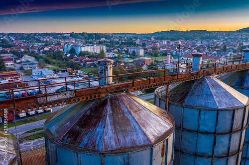 Daruvar in the morning from the air  photo