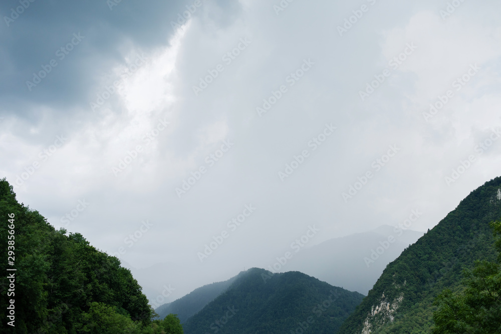 Stormy sky in the mountains