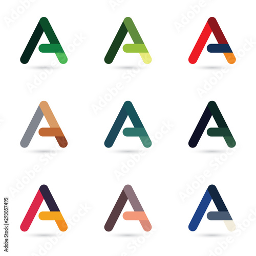Letter A Logo Icon Natural Color 