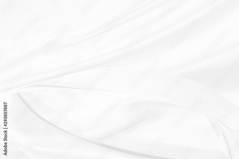 white fabric soft cloth. Abstract waves curves line shape background