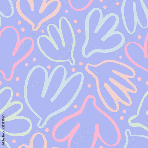 Beautiful artistic pattern with Ink hand drawn shapes. Seamless vector with different cute shapes. 