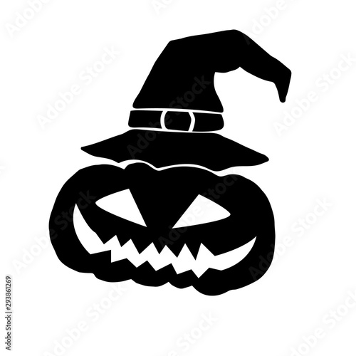 Jack-O-Lantern Silhouette Vector illustration