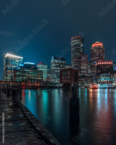 Fotografía Boston Seaport at Night