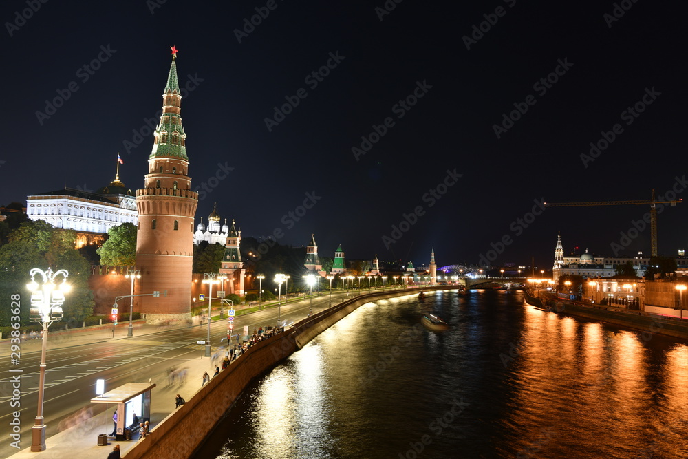night view of the historic city center