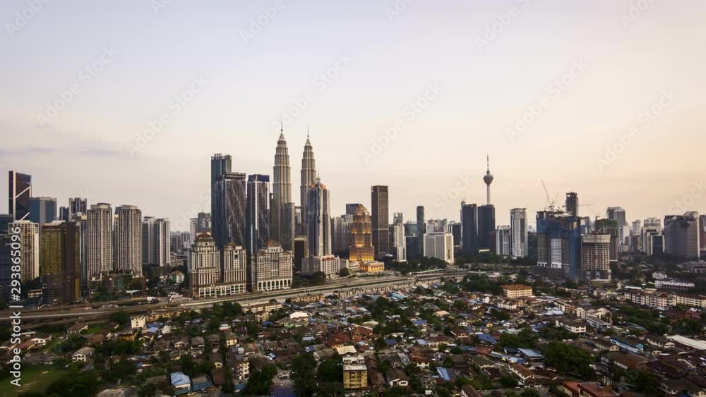 4k time lapse of sunset at Kuala Lumpur city skyline. Zoom in 4k time lapse of sunset at Kuala Lumpur city skyline. Zoom in