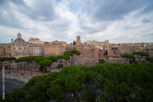 View from the top of Monumento a Vittorio Emanuele II over Rome