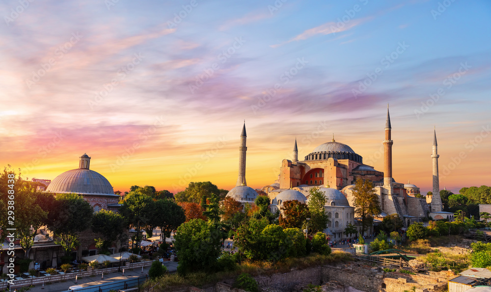 Hagia Sophia and the Bath-house of Haseki Hurrem Sultan in Istanbul, Turkey
