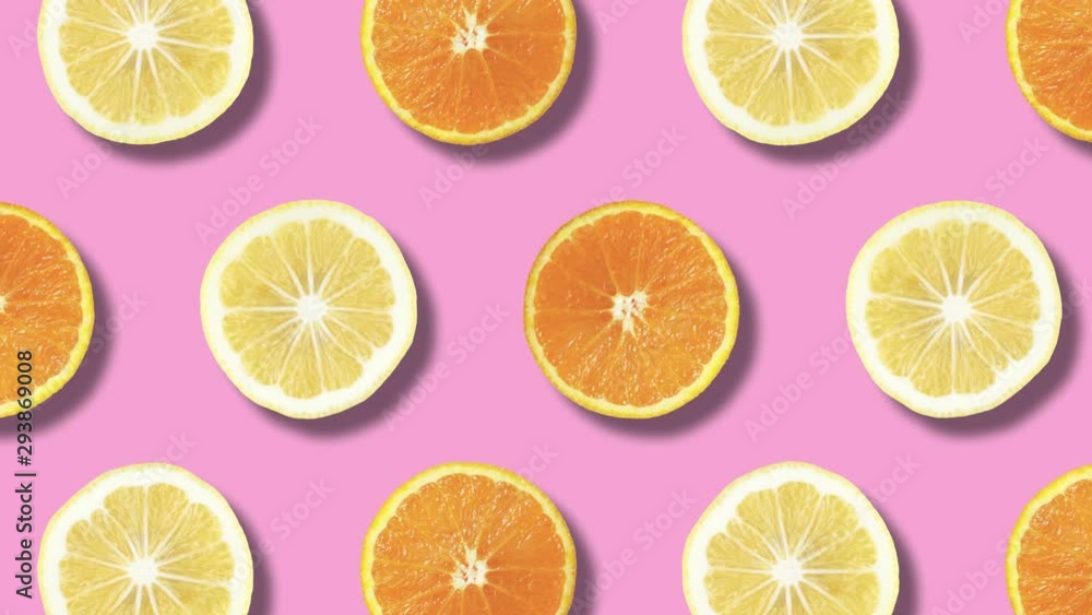 Real slice lemon orange fruit pop art seamless background.Minimal collage in retro style.3d animation in pastel color.Abstract modern citrus or citric fruit zine culture.Creative digital art.70s sign Real slice lemon orange fruit pop art seamless background.Minimal collage in retro style.3d animation in pastel color.Abstract modern citrus or citric fruit zine culture.Creative digital art.70s sign