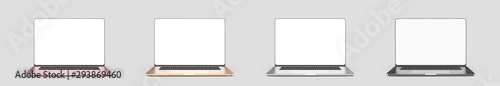 Set of laptops, templates on a white background. Model, design