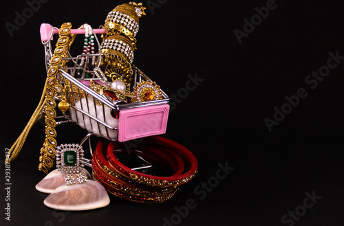 Schilderij op canvas Jewellery shopping concept