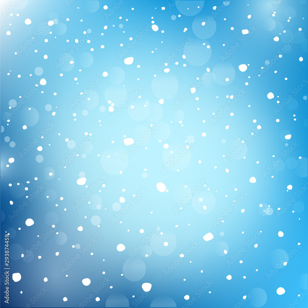 Winter, snow, on  blue background,
