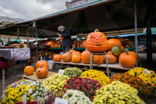 Halloween Pumpkin Market, fall, autumn, market, flowers, november pumpkins