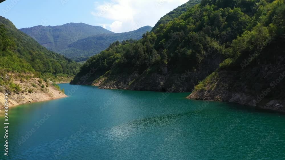 Magnificent panoramic view of the road bridge Lake Valvestino. The lake is surrounded by the Alps, near Lake Garda, Italy Magnificent panoramic view of the road bridge Lake Valvestino. The lake is surrounded by the Alps, near Lake Garda, Italy