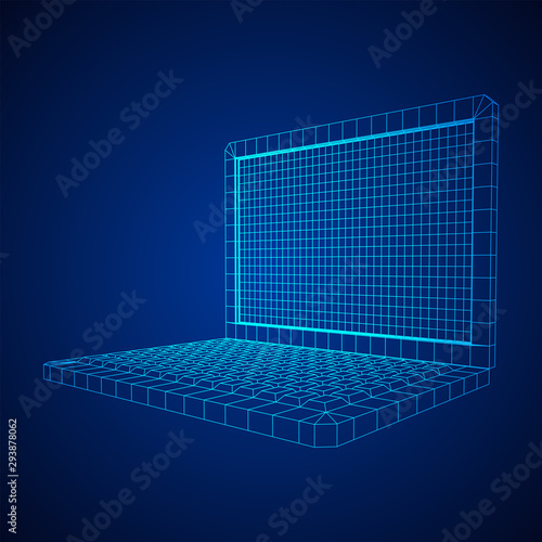 Laptop Abstract Mesh Background Vector