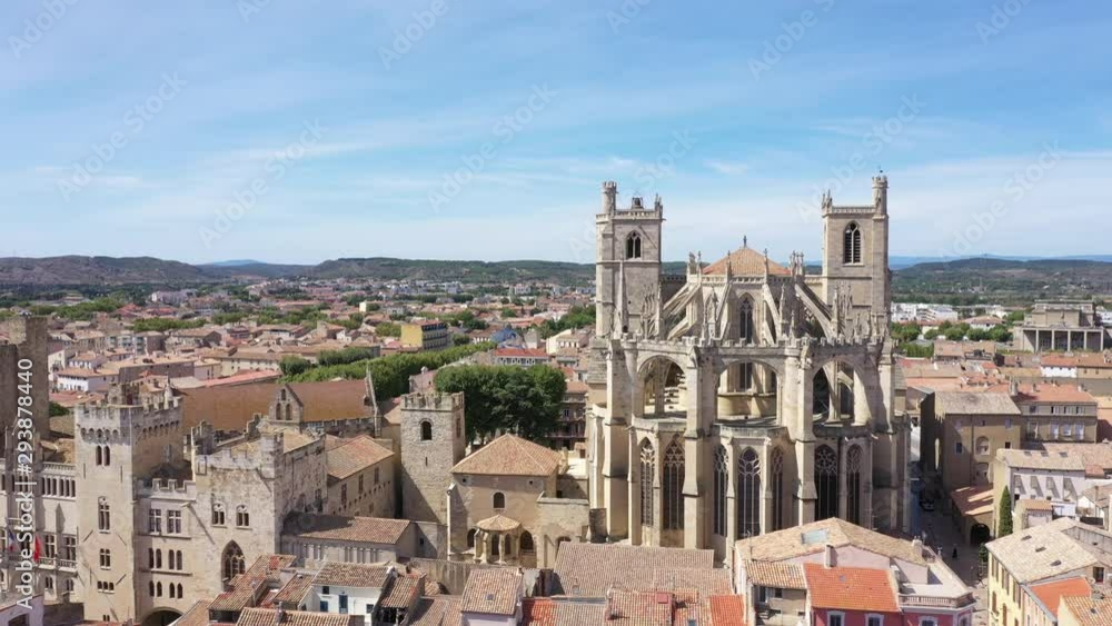Aerial view of Narbonne with Saint Just and Saint Pasteur Cathedral Aerial view of Narbonne with Saint Just and Saint Pasteur Cathedral