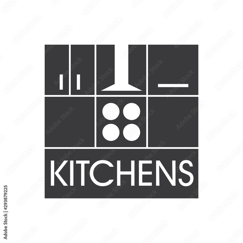 Naklejka premium Vector logo of kitchen furniture, kitchen production