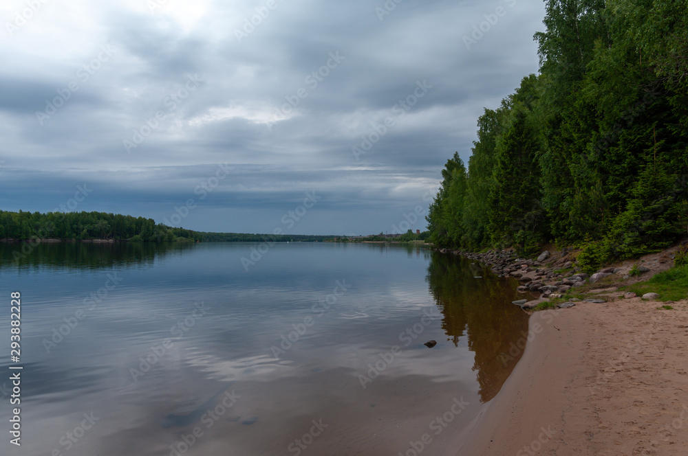 View of the Svir River from the Svir Victory Park, Lodeynoye Pole, Leningrad region, Russian Federation