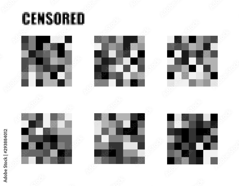 Censored signs concept. Isolated Set of censor bar. . Pixel censored vector  template. Censorship rectangle. Black censor bar. Censorship rectangle  Stock Vector | Adobe Stock