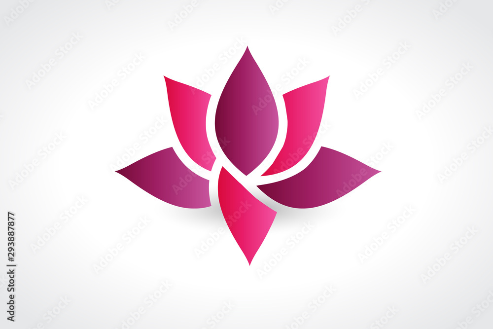 Obraz premium Pink lotus flower logo vector image web design