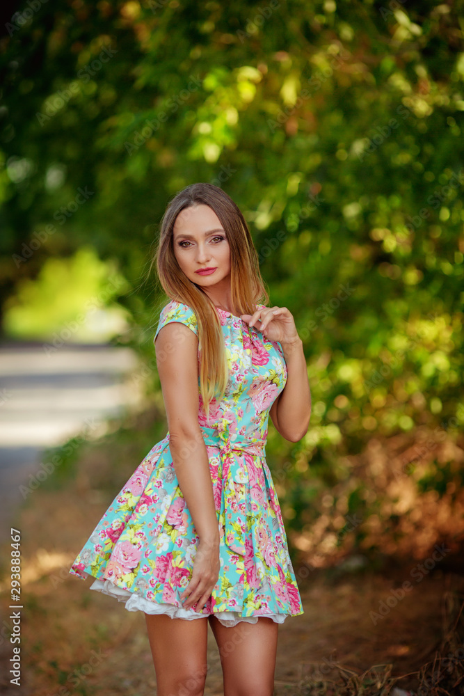 Portrait of young beautiful woman, on green background summer nature. Portrait of young beautiful woman, on green background summer nature.