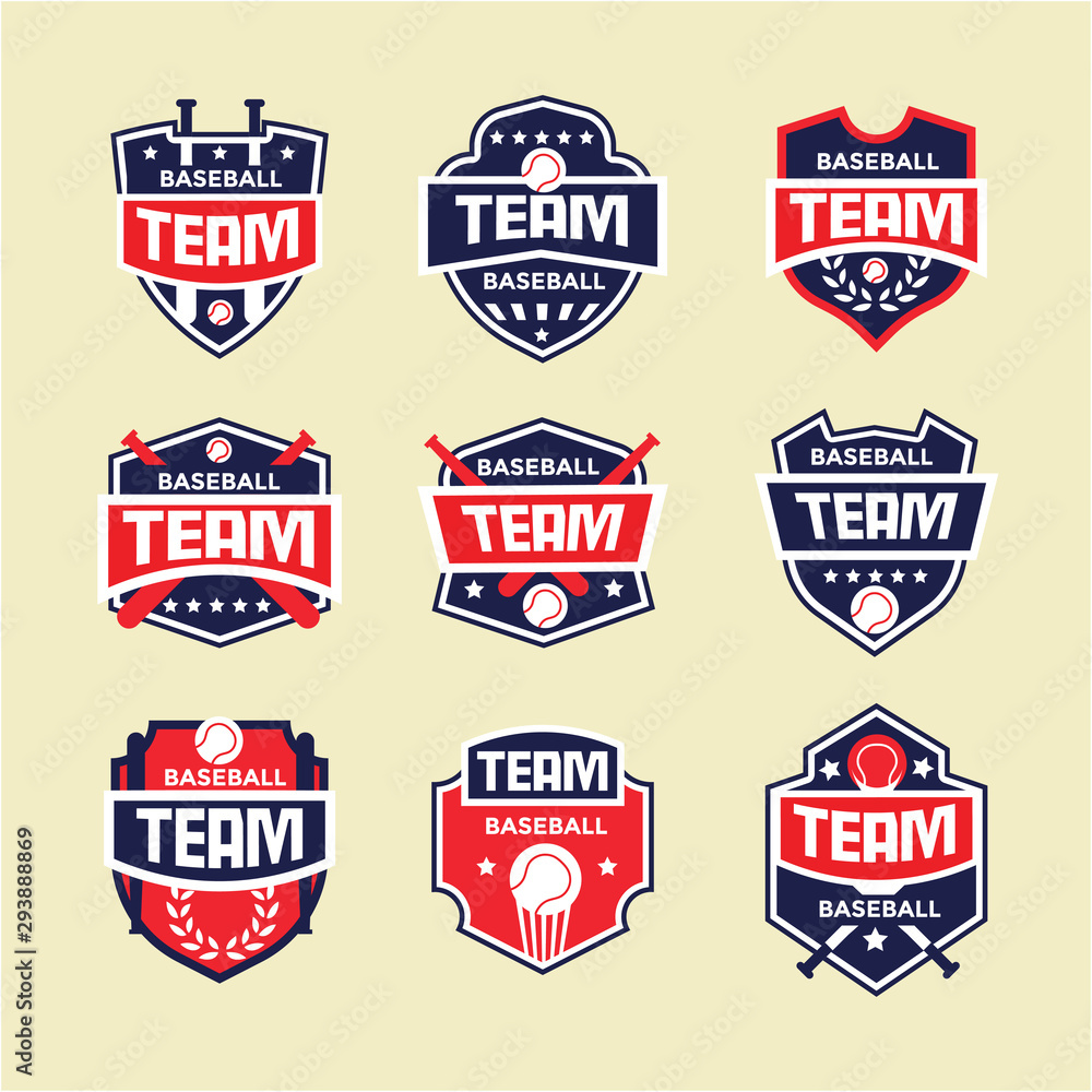 Modern baseball badge, logo, and design template