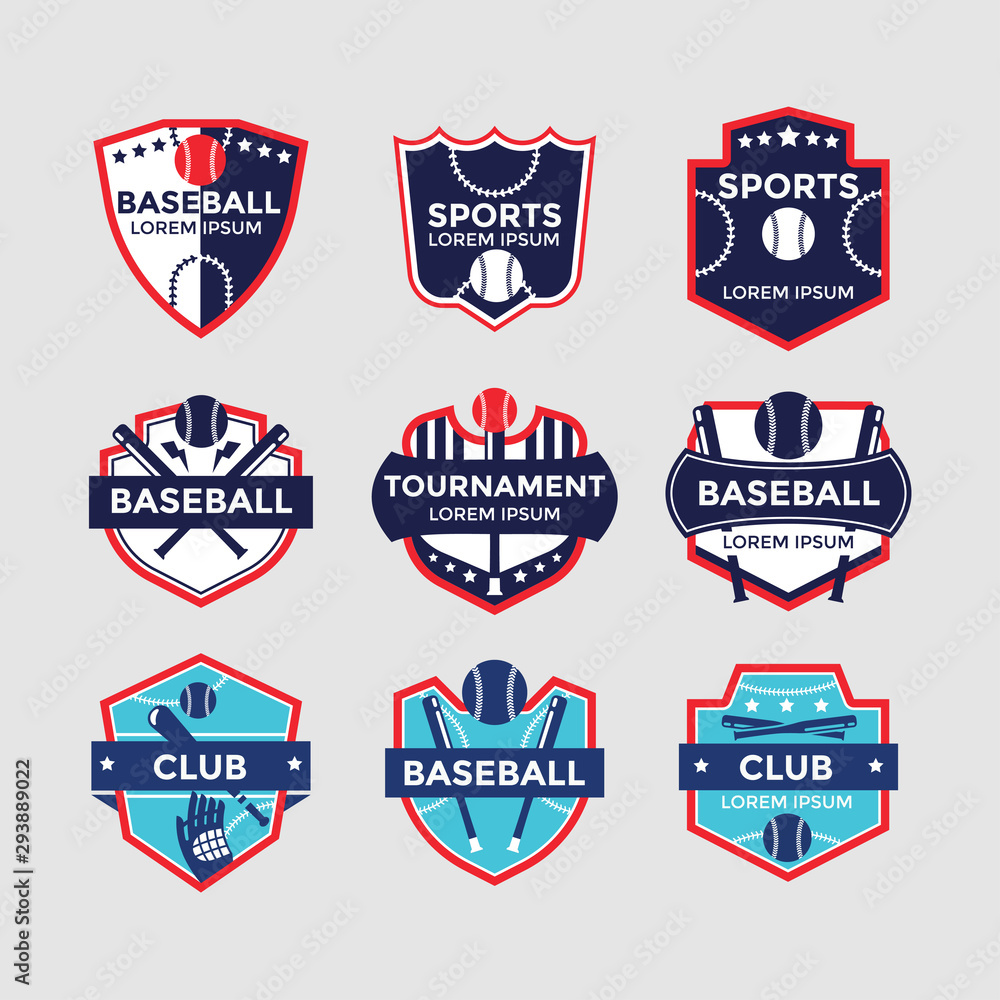 Modern baseball badge, logo, and design template Modern baseball badge, logo, and design template