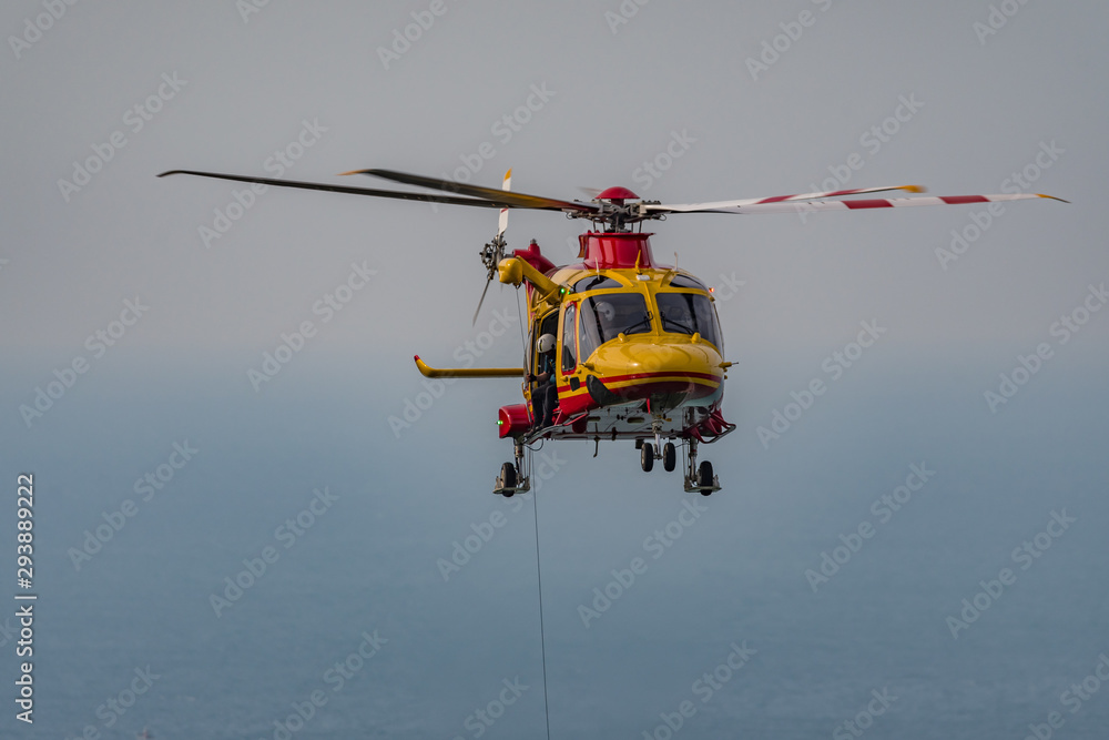 Fototapeta premium rescue helicopter in action