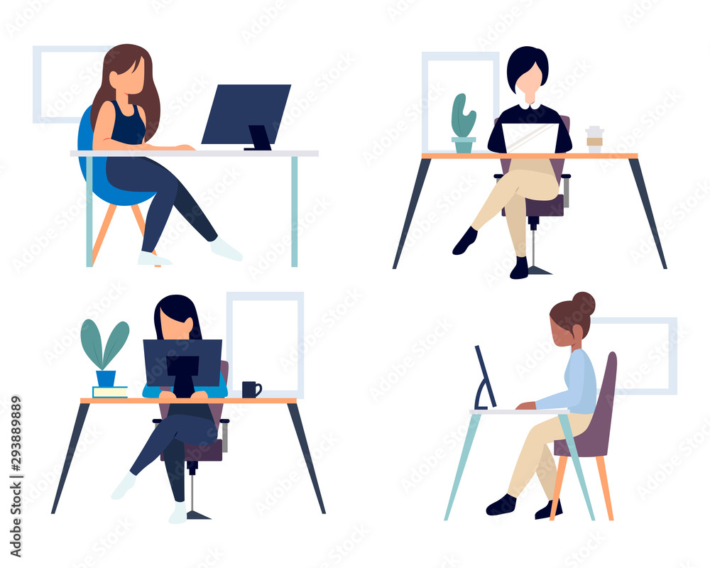 Business Peoples acting in workplace.Vector