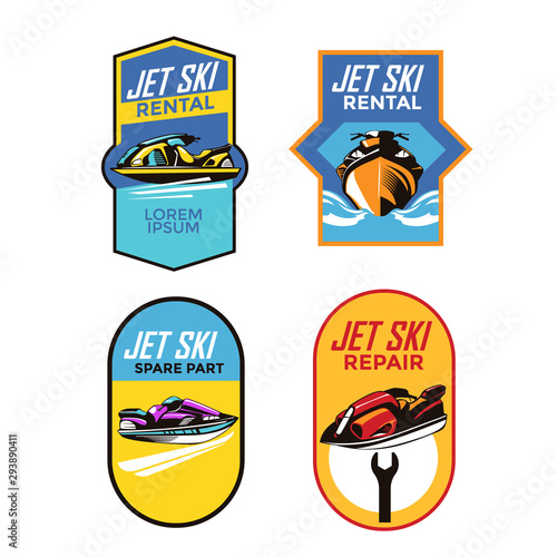 Set of Jet Ski Emblem for Rental and Service 