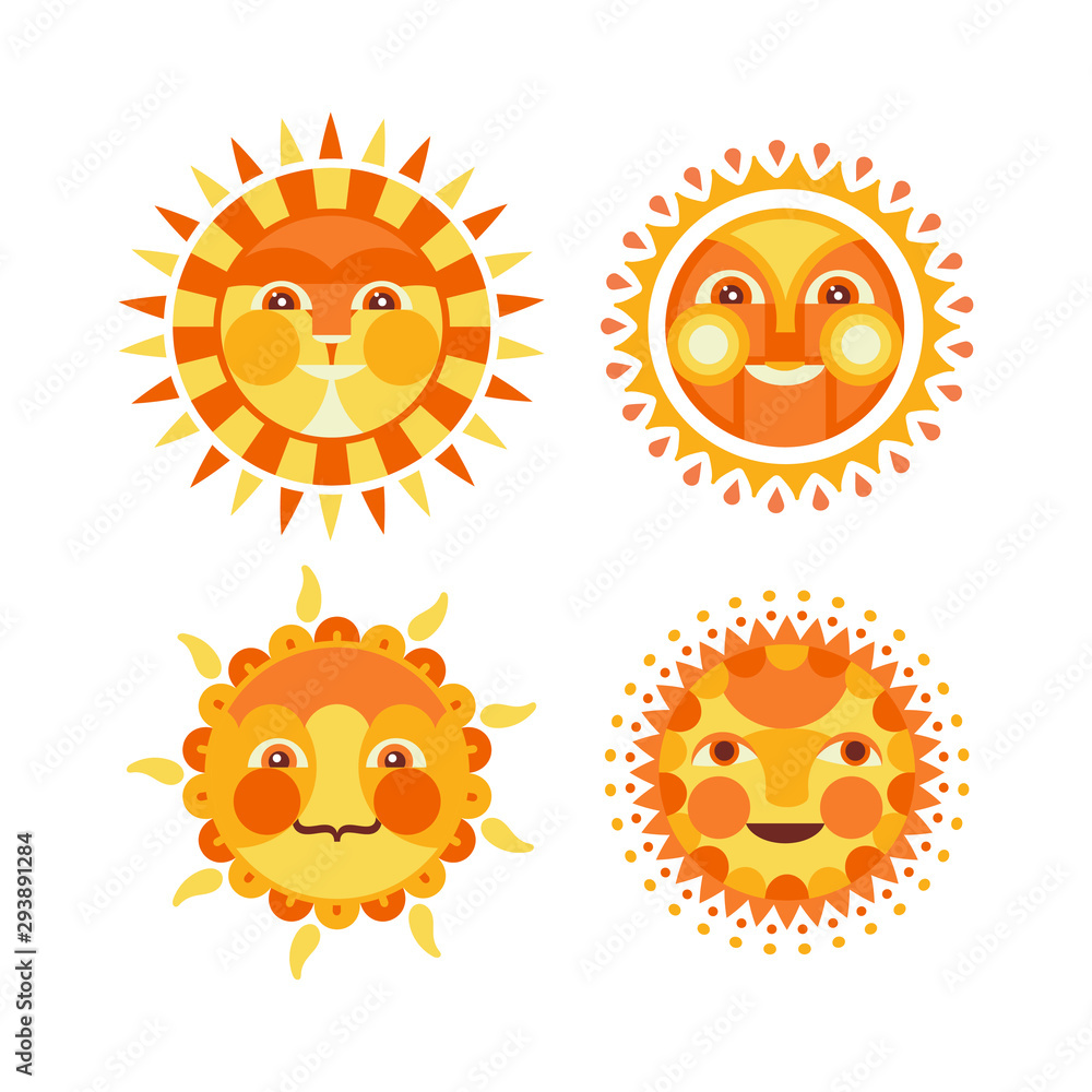 Cute Smile Sunrise Illustration Collection Cute Smile Sunrise Illustration Collection