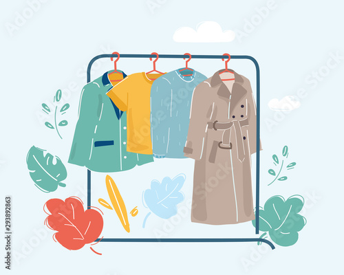 Fashion clothing on hangers