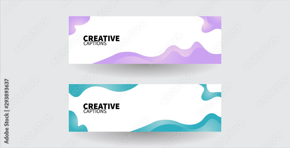 set of abstract vector banners