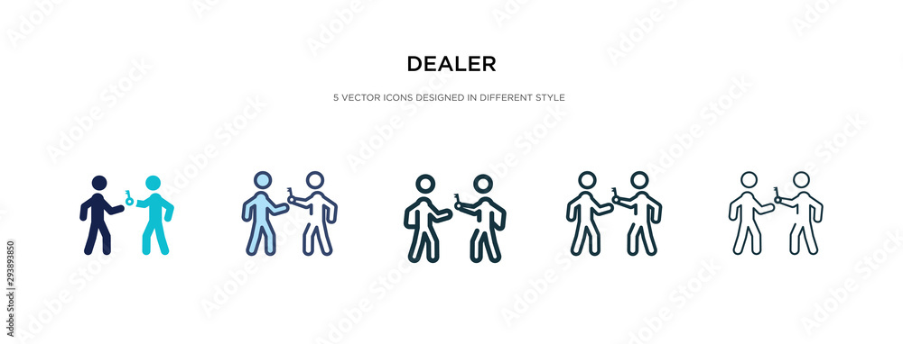 dealer icon in different style vector illustration. two colored and black dealer vector icons designed in filled, outline, line and stroke style can be used for web, mobile, ui