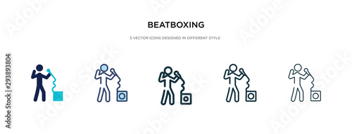 beatboxing icon in different style vector illustration. two colored and black beatboxing vector icons designed in filled, outline, line and stroke style can be used for web, mobile, ui