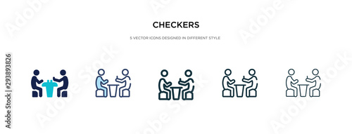 checkers icon in different style vector illustration. two colored and black checkers vector icons designed in filled, outline, line and stroke style can be used for web, mobile, ui