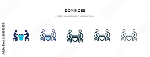 dominoes icon in different style vector illustration. two colored and black dominoes vector icons designed in filled, outline, line and stroke style can be used for web, mobile, ui
