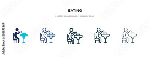 eating icon in different style vector illustration. two colored and black eating vector icons designed in filled, outline, line and stroke style can be used for web, mobile, ui