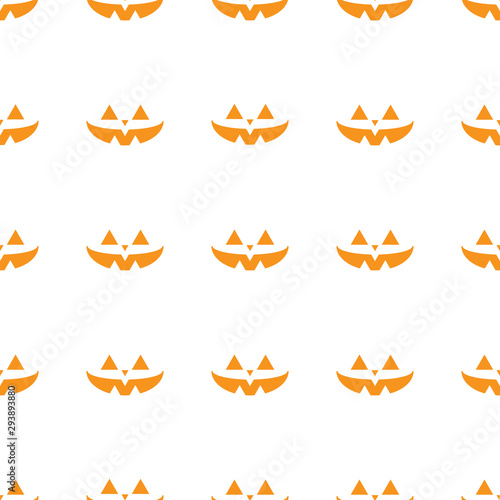 Halloween doodle background is shaped mouth and eyes with two colors orange and white
