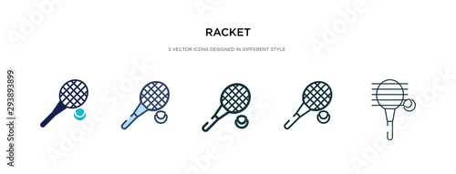 racket icon in different style vector illustration. two colored and black racket vector icons designed in filled, outline, line and stroke style can be used for web, mobile, ui