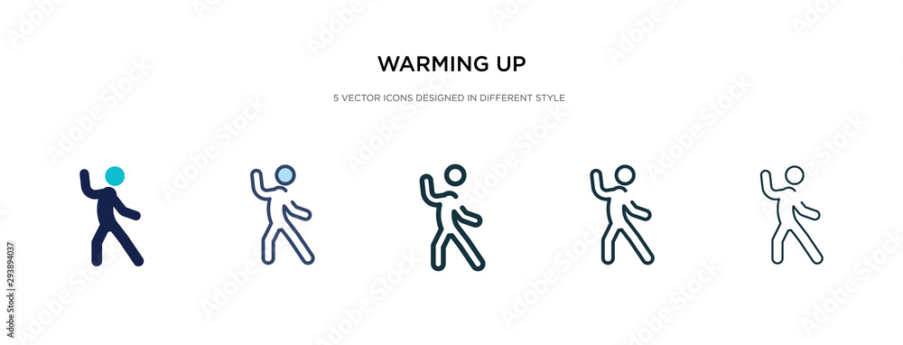 warming up icon in different style vector illustration. two colored and black warming up vector icons designed in filled, outline, line and stroke style can be used for web, mobile, ui warming up icon in different style vector illustration. two colored and black warming up vector icons designed in filled, outline, line and stroke style can be used for web, mobile, ui