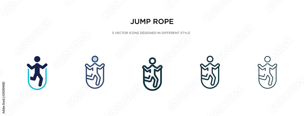 jump rope icon in different style vector illustration. two colored and black jump rope vector icons designed in filled, outline, line and stroke style can be used for web, mobile, ui jump rope icon in different style vector illustration. two colored and black jump rope vector icons designed in filled, outline, line and stroke style can be used for web, mobile, ui