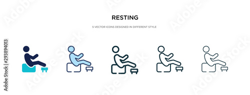 resting icon in different style vector illustration. two colored and black resting vector icons designed in filled, outline, line and stroke style can be used for web, mobile, ui