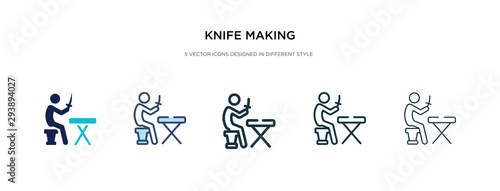 knife making icon in different style vector illustration. two colored and black knife making vector icons designed in filled, outline, line and stroke style can be used for web, mobile, ui