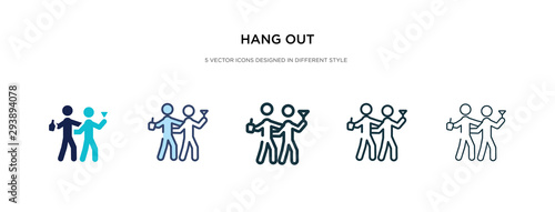 hang out icon in different style vector illustration. two colored and black hang out vector icons designed in filled, outline, line and stroke style can be used for web, mobile, ui
