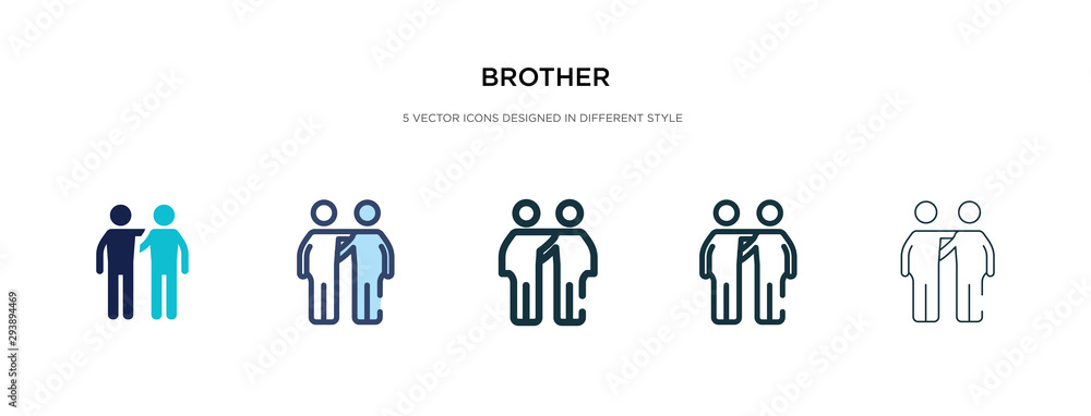 brother icon in different style vector illustration. two colored and black brother vector icons designed in filled, outline, line and stroke style can be used for web, mobile, ui brother icon in different style vector illustration. two colored and black brother vector icons designed in filled, outline, line and stroke style can be used for web, mobile, ui