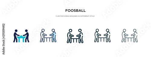 foosball icon in different style vector illustration. two colored and black foosball vector icons designed in filled, outline, line and stroke style can be used for web, mobile, ui
