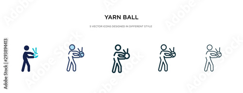 yarn ball icon in different style vector illustration. two colored and black yarn ball vector icons designed in filled, outline, line and stroke style can be used for web, mobile, ui